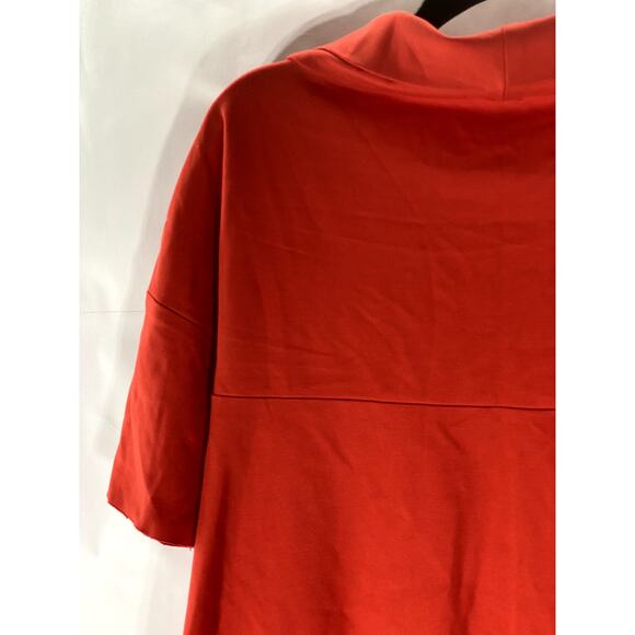 IMPERIAL Women's Red Solid Boatneck Short Sleeve Hi-Lo Hem Top SZ M - Picture 3 of 10